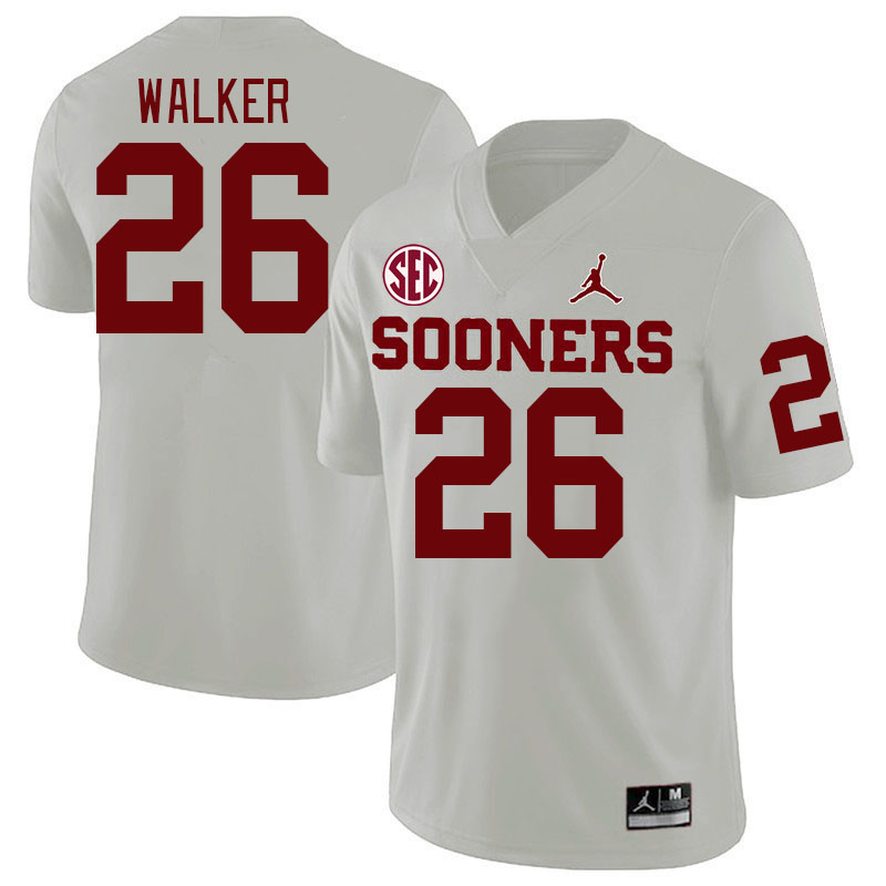 #26 Kani Walker Oklahoma Sooners 2024 SEC Conference College Football Jerseys-White